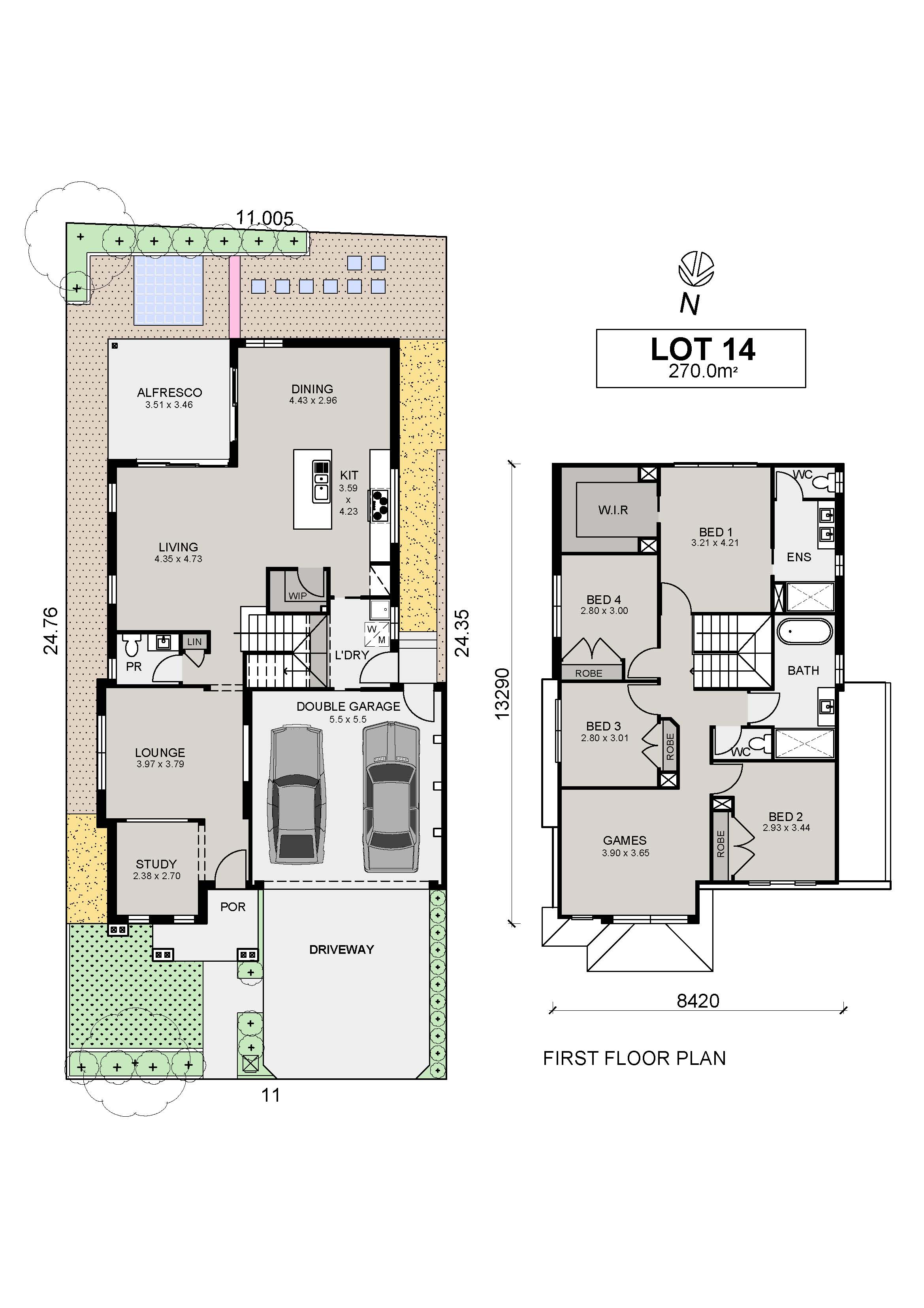 Lot 14 Bristol 26 Front Games Hampton Color Plan