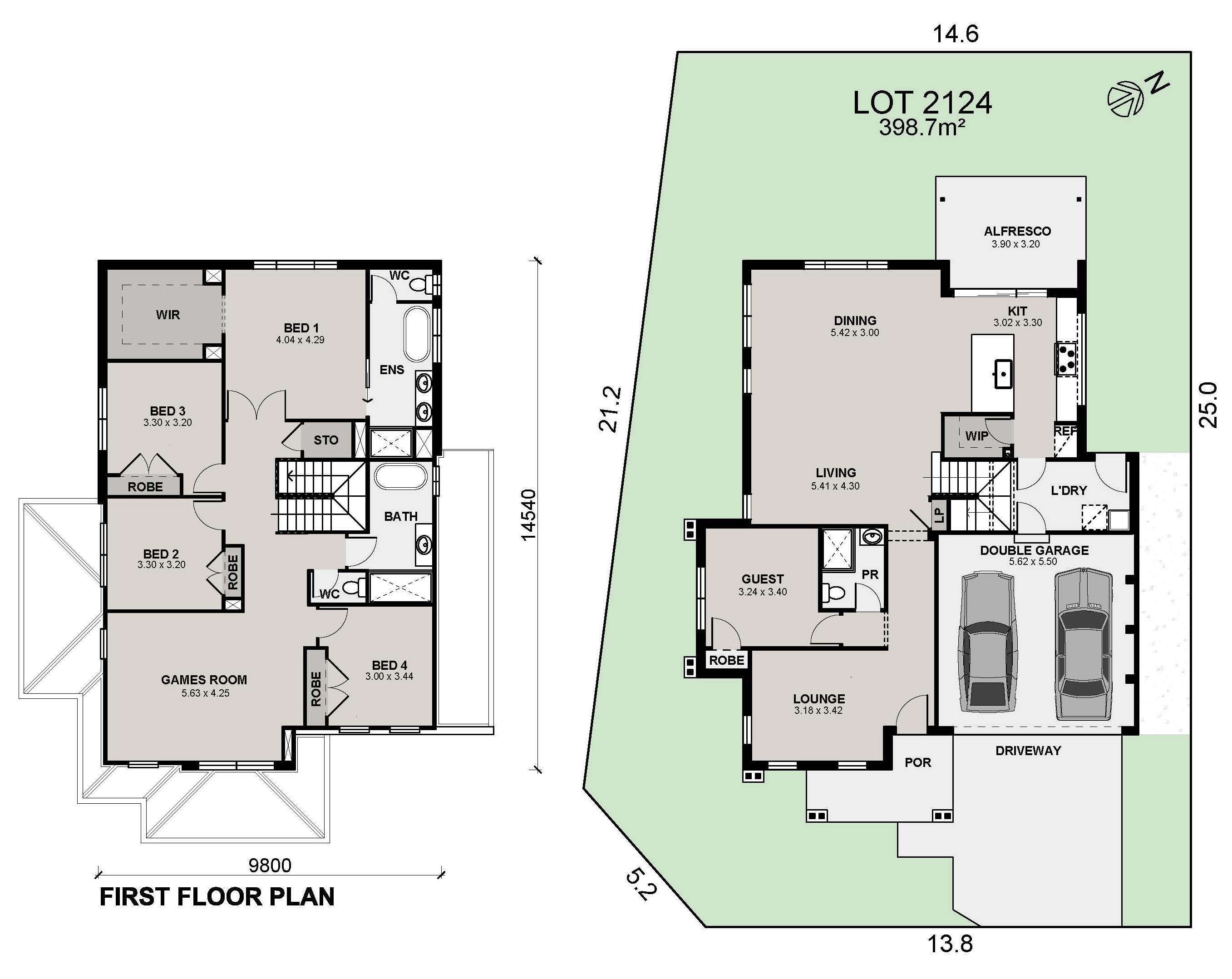 Lot 2124 Bristol 30 Guest Suite 25m Hampton CNR Coloured Plan