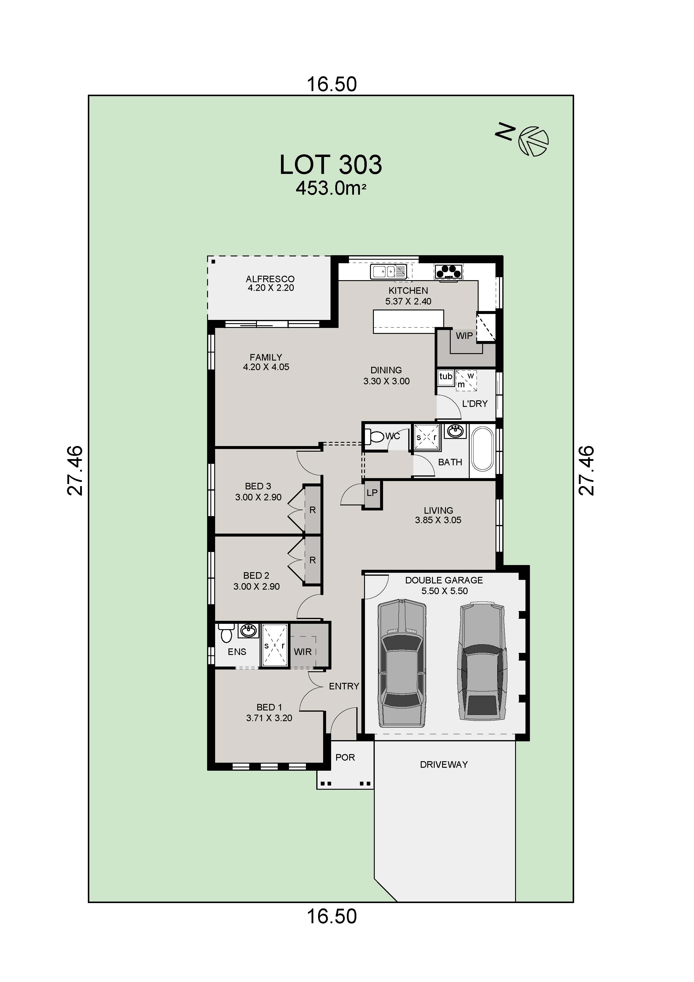 Lot 303 Midland 18 Riviera Coloured Plan