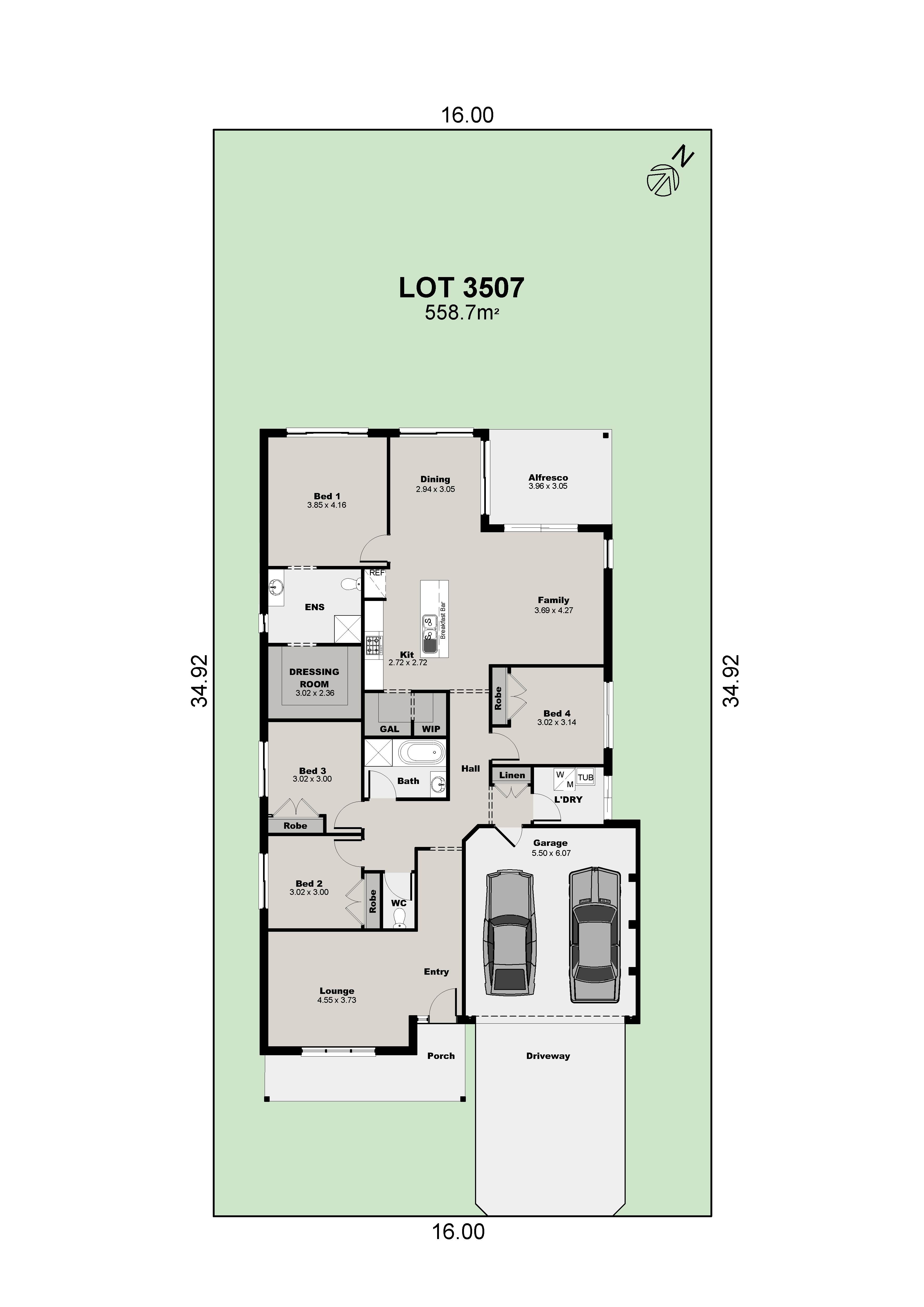 Lot 3507 Palmview 25 Hampton Sands Huntlee Coloured Plan