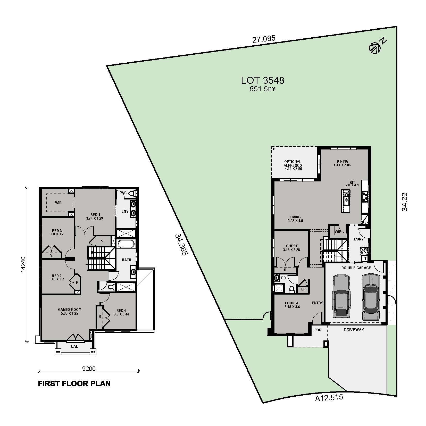 Lot 3548 Bristol 30 Guest Suite East Port Color Plan