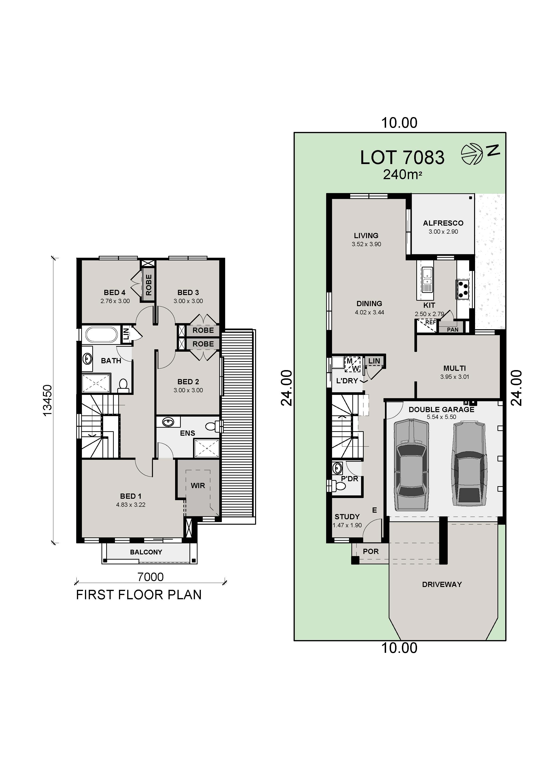 Lot 7083 Ellenbrook 24 24m Lot Viera Coloured Plan